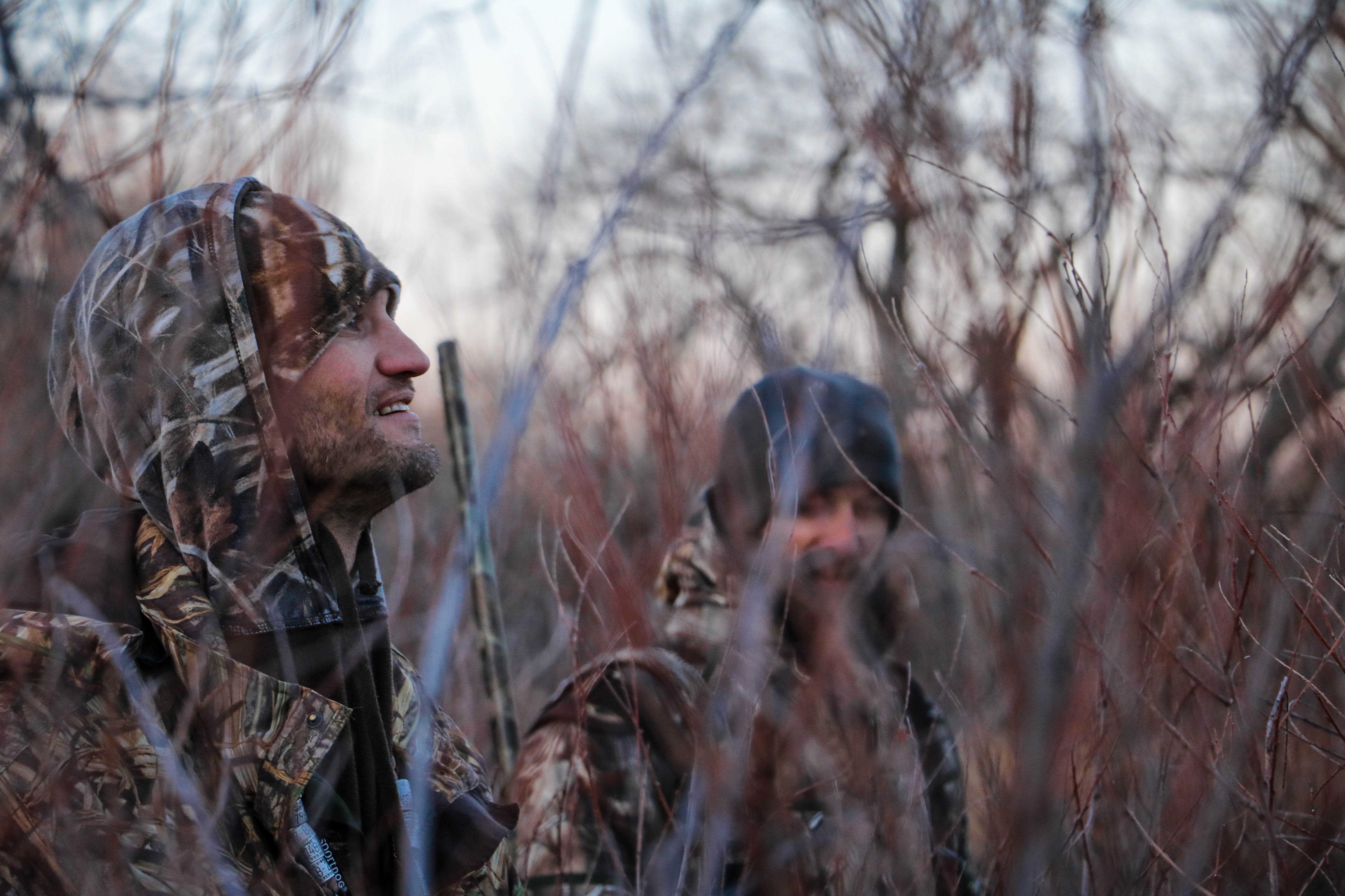 an elk hunter with a companion