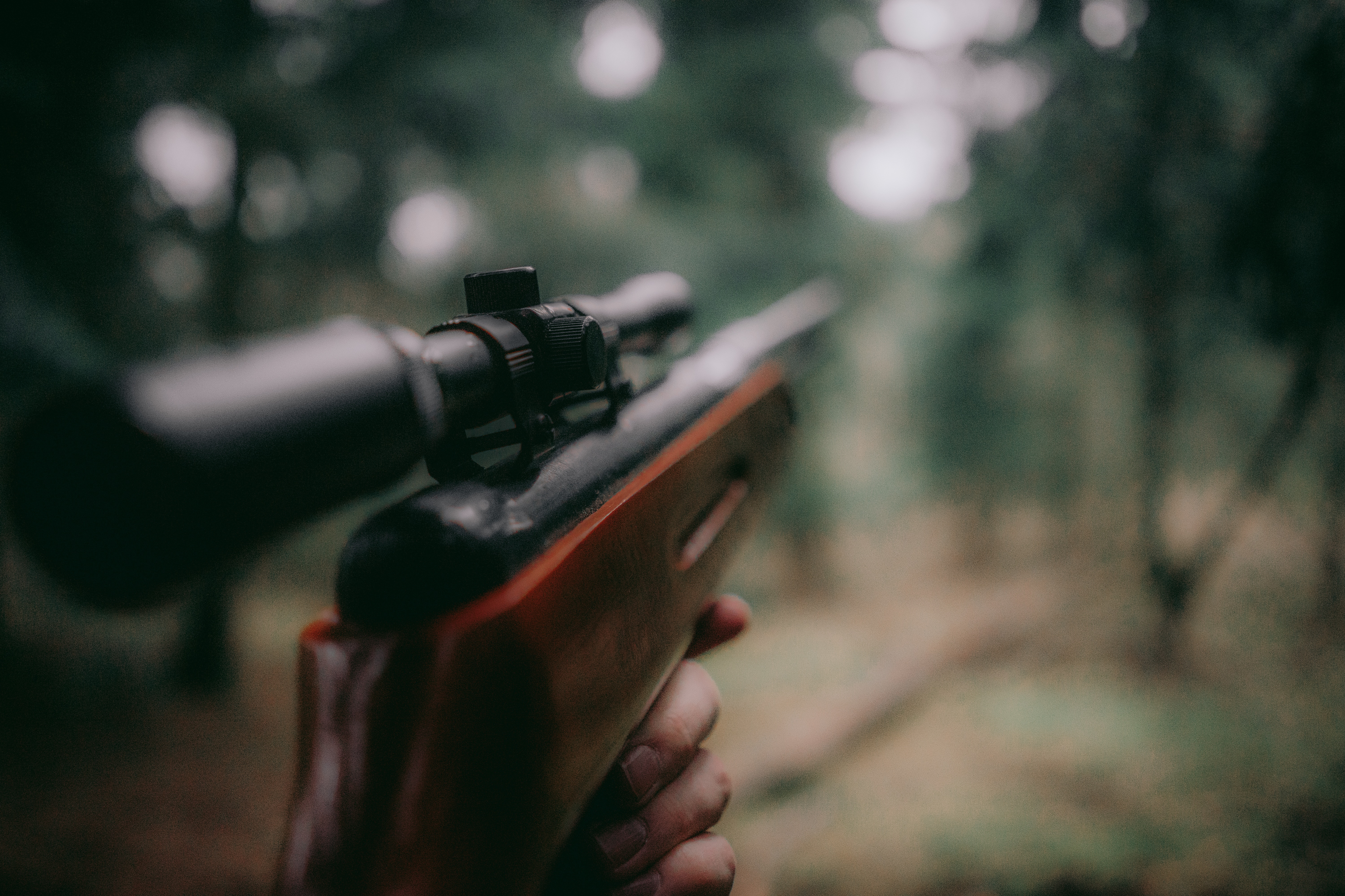 a hunter holding a rifle for idaho elk hunting