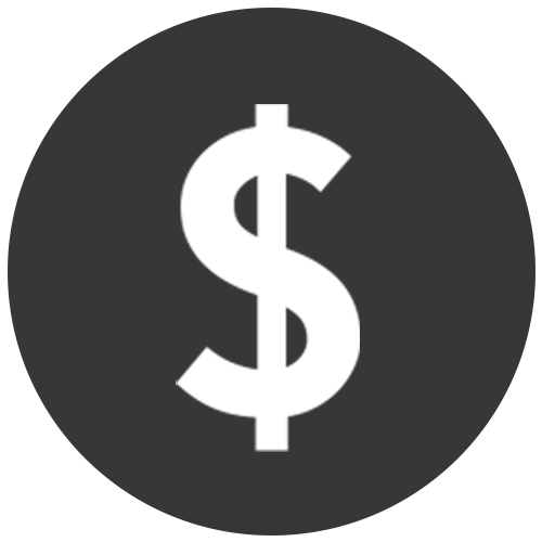 icon with dollar sign that represent money or cost